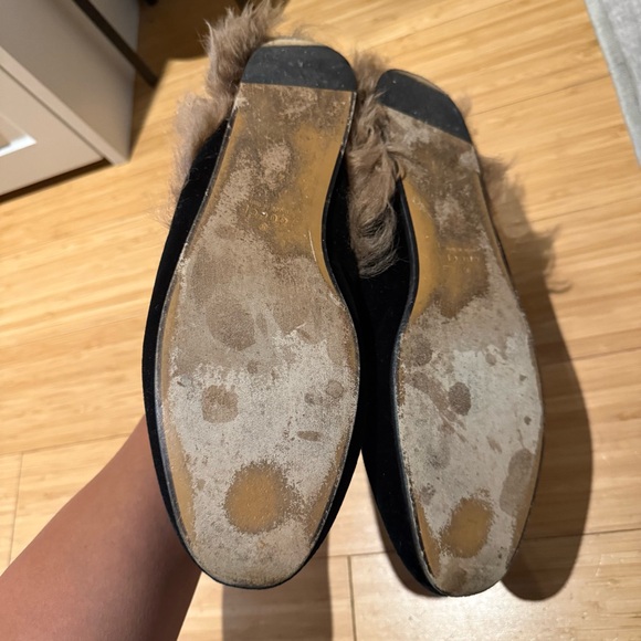 Gucci Black Fur-Trimmed Loafers - Picture 5 of 5